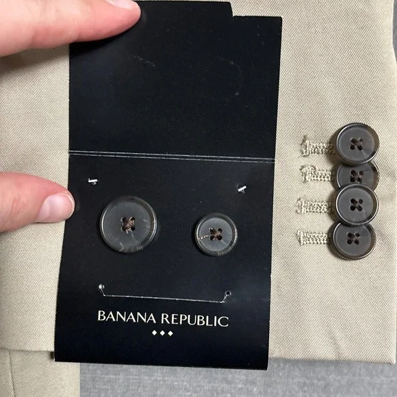 NEW Banana Republic Sport Coat 38R Standard Fit Tan Beige Cotton Stretch Casual